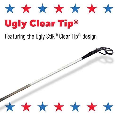 Ugly Stik 50th Anniversary Spinning Reel and Fishing Combo, 6’6”, 2-Piece, Medium Power Rod, Strong and Sensitive, Ergonomic Reel Seat, Durable Guides