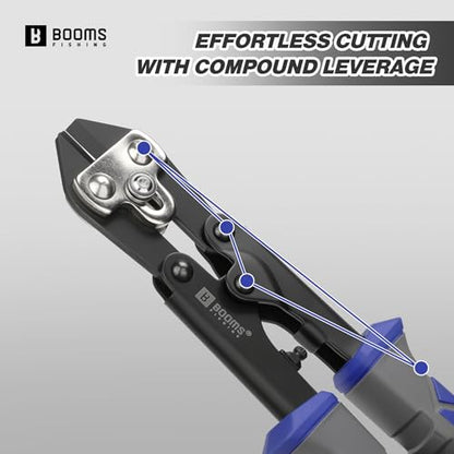 Booms Fishing Hook & Wire Cutter: Upgraded Handle, Cuts Thick Hooks & Bolts - XW43 8.8" Heavy-Duty Fishing Tool