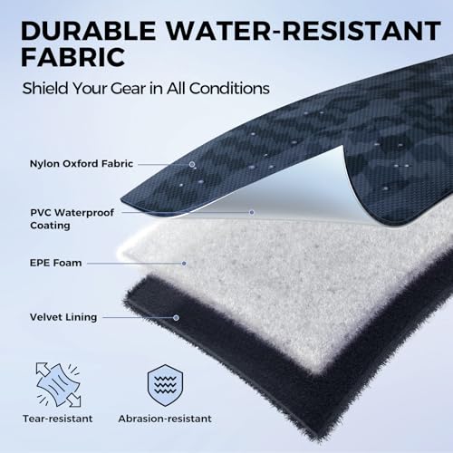 KastKing BaitSpace Line Management Bag, Fishing Line Storage Bag with Water Resistant Nylon, Clear View Window, Removable Divider, Tangle-free Leader Line Holder - color: E: Blue Camo-Large