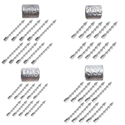 Reaction Tackle Nail Weights for Bass Fishing - Insert Pencil Sinkers for Wacky Rig, Neko Rig and Soft Plastic Lures - Freshwater and Saltwater - 25-Pack - size: Variety Pack: 1/32, 1/16, 3/32, 1/8 Oz (40 Piece)