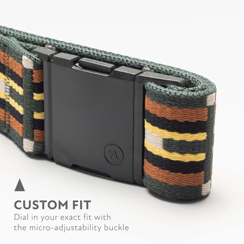 Arcade Belts A2 Unisex Adventure Belt: Heavy Duty Stretch, Metal Free Buckle - color: Keyah - Jalapeno/Bay, size: Standard (Up to 40"); 1.5" Wide