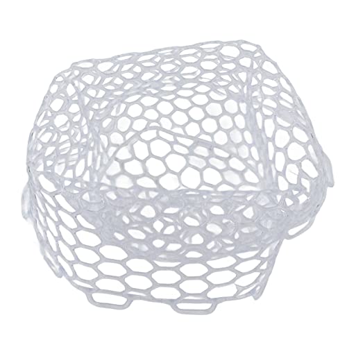 Fly Fishing Landing Net, Collapsible Clear Rubber Replacement Bag with Soft Mesh for Angler, White 21cm Depth