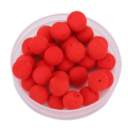30PCS/Box Carp Fishing Foam Soft Pellets Baits – Floating Boilies Ball Lure for Hair Rigs & Feeder, Freshwater & Saltwater Carp Fishing - color: Red 12mm