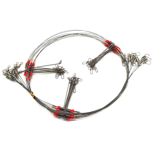 Senyu Wire Trace Leader Rig Stainless Steel 1-5 Arms Fishing Rigs with Snap,High-Strength Fishing Leaders Saltwater-Perch Rigs for Fishing - color: Arm Length 2.7inch, style: 3 Arm Leader