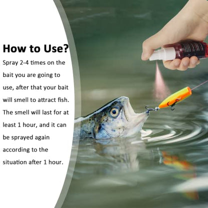 EUPHENG Fish Attractant Spray, for Fishing Bait or Lure, Ultimate Year-Round Effective, Add Active Amino Acids to Enhance Smell and Attract Bites, Suitable for Multi Fish and Fishing Styles - color: Red Power 2oz(2pcs)
