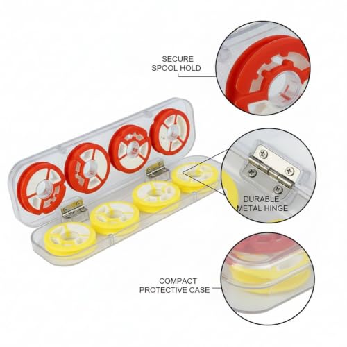 Red Silicone Fishing Line Spool Organizer, Metal Tackle Box Insert for Secure Storage, 8.27 x 2.36 x 0.98 Inches