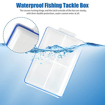 DLUGOPIS 4 Pcs Mini Waterproof Tackle Organizer - Small Fly Fishing Box with Dividers for Hooks, Flies, Beads & Lures (Pack of 2) - size: 4in(L)×2.5in(W)×1in(H) (Pack of 2)