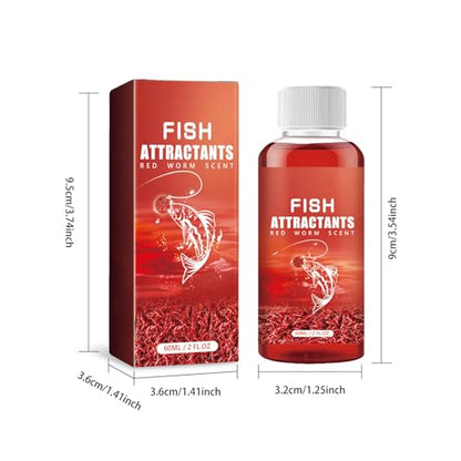 Red Worm Liquid, Red40 Ink Fishing Liquid, Red Worms Fish Attractant, Fishing Scent Attractant for Trout, Cod, Carp, and Sea Bass