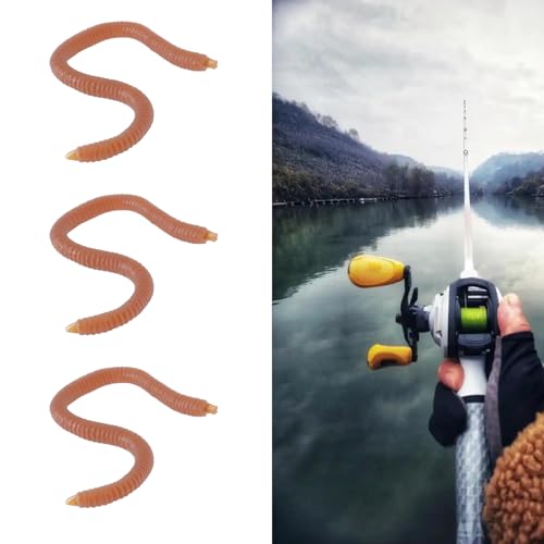 90pcs Realistic Worms Drop Shot Soft Worm Lures Soft Fishing Lure 30pcs 4cm Red Lures 30pcs 6cm Red Lures 30pcs 8cm Brown Lures Soft Plastic Worms Fishing Worms