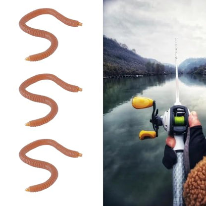 90pcs Realistic Worms Drop Shot Soft Worm Lures Soft Fishing Lure 30pcs 4cm Red Lures 30pcs 6cm Red Lures 30pcs 8cm Brown Lures Soft Plastic Worms Fishing Worms