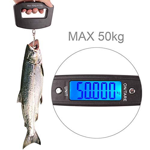 Kinstecks 110lb/50kg Fish Scales Backlit LCD Portable Electronic Balance Digital Fishing Scale Hanging Scale for Hunting Fishing Postal Kitchen