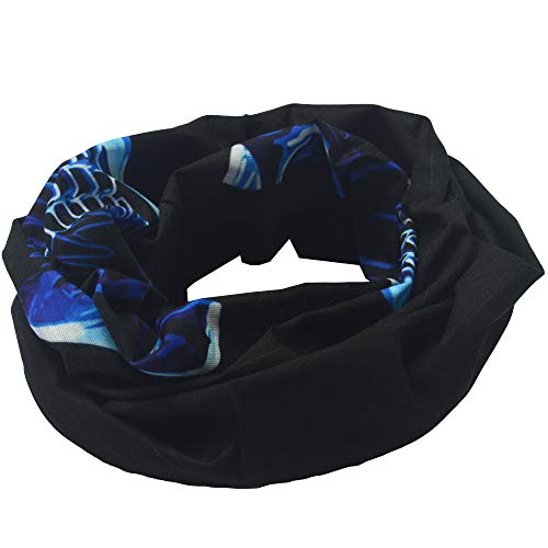 Obacle Neck Gaiter Face Mask Bandana for Dust Wind Sun Protection for Men Women - color: Blue-line Skull