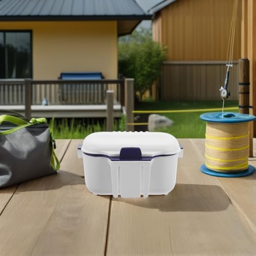Double-Layer Worm Bait Storage Box White, Insulated Live Fishing Bait Holder Container for Red Maggots, Portable Fishing Accessories for Outdoor Anglers