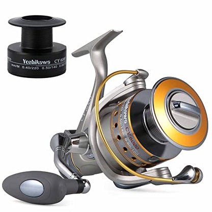 Yoshikawa Baitfeeder Spinning Reel Fishing 5.5:1 11 High Power Stainless Ball Bearings 30Lb Drag Right Left Hand Saltwater Freshwater Reversible Front Rear Drag Live Liner 3000-6000 - style: Cy-5000