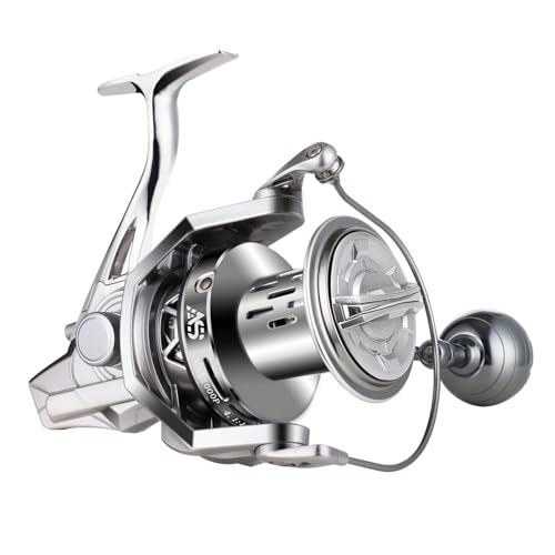 GARRET Spinning Reel, 8000/10000/12000 Aluminum Frame Surf Fishing Reels, Carbon Fiber 55LB Power Drag, Heavy Long Casting Inshore Saltwater & Offshore Saltwater Freshwater Fish Reel