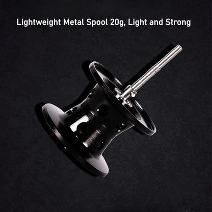 Metal + Nylon Baitcasting Reel - 7.2:1 High-Speed, Metal Spool, Dual Magnetic Brake, 8kg Drag, Long-Casting Anti-Backlash Lure Reel for Bass & Multi-Species Fishing - color: Black