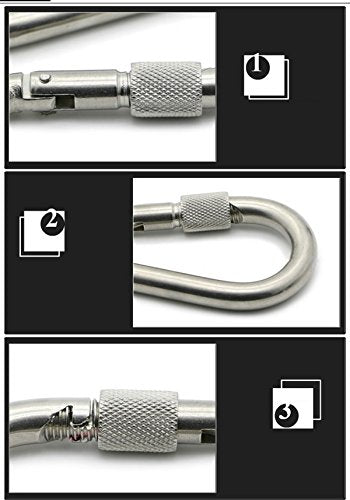 1PCS M5 Double Ended Swivel Hook 304 Stainless Steel Eye to Eye Swivel Shackle Ring Connector + 2PCS M5 Snap Hook - size: M5