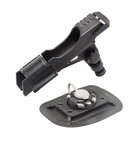 Extreme Max 3006.8618 Fishing Rod Holder with Easy-Install Universal Mounting Bracket for Inflatable Boat, Black