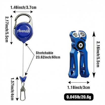 Fishing Line Cutter with Retractable Buckles, Tungsten Carbide Blade & Central Locking - Smooth, Corrosion-Resistant Cuts for Braid, Mono, Fluoro in Saltwater Fishing - style: Blue-Fishing Line Cutter