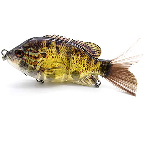 5.9in Multi Jointed Swimbait Fishing Lures Bait,2 Segment Big Giant Sinking Fishing Bass Lures,Crankbaits Swimbaits with Treble Hook - color: 5.9in,1.94oz-Color D