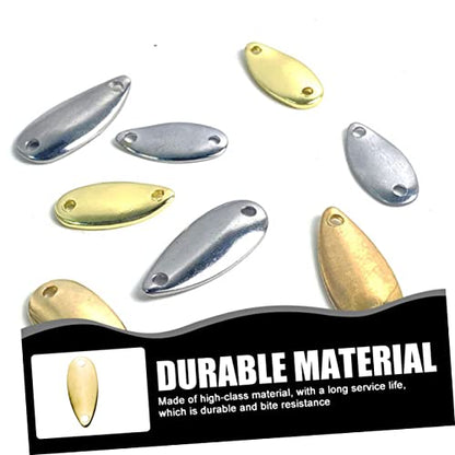 LIOOBO 20pcs Metal Fishing Bait Blades Durable Lure Making Kit for Small Fish Gold Great Fishing Supplies for Enthusiasts