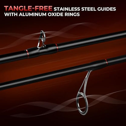 KastKing Brutus Spinning Rods & Casting Fishing Rods, IM6 Graphite Blanks, 2-Piece Rods with Extra Tip Section, PTS Power Transition System, No-Slip Grip, Hook Keeper - size: 7'-M-(2 Pcs+ Extra Tip), style: Cast