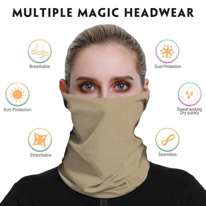 Neck Gaiter for Men Women Headwear Bandana Head Wrap Face Scarf Mask Cover Warmer Balaclava-Seamless & Versatile - color: A-classic Solid 1