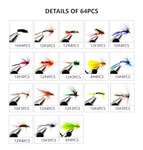 Fly Fishing Flies Kit Trout Flies for Fly Fishing with Fly Fishing Box
