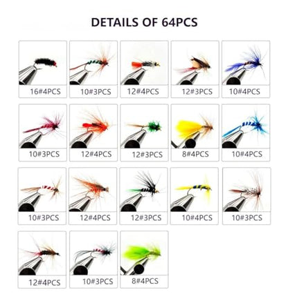 Fly Fishing Flies Kit Trout Flies for Fly Fishing with Fly Fishing Box