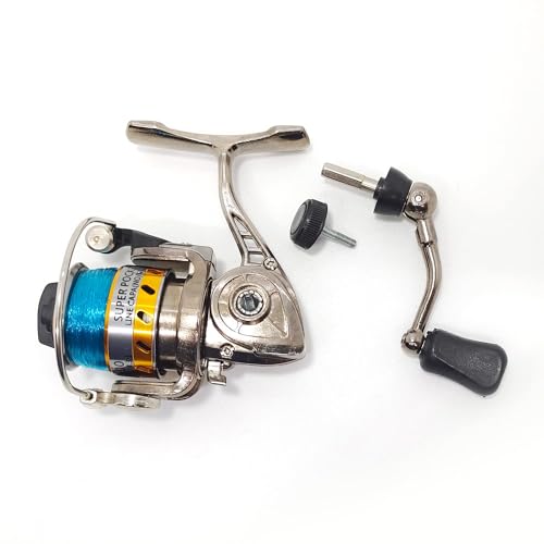 Mini 100 Small Metal Spinning Wheel Aluminum Fishing Reel with Metal Spool for Freshwater and All Season Fishing