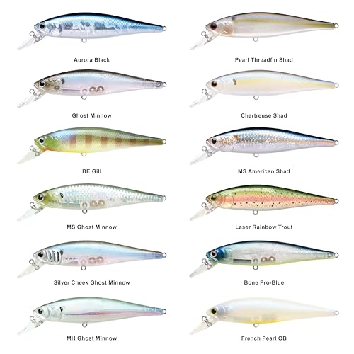 LUCKY CRAFT Pointer 100SP, Jerkbait Side by Side Action Tournament Winning Perfect Wobbling Freshwater Lake Bass Fishing Champion Bait - color: 291 Aurora Ghost Wakasagi