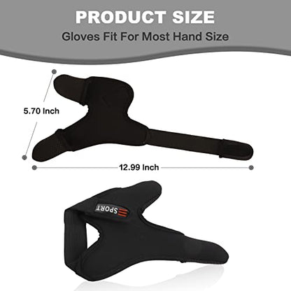 Double-Finger Gloves, 3 Pack Anti-Slip Fishing Glove, Professional Finger Gloves Protector Unisex Elastic Band Glove for Outdoor Fishing - color: Black