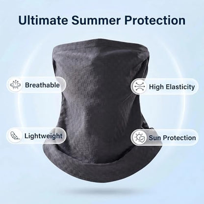 Fishing Hat with Summer Breathable Neck Gaiter, Wide Brim Sun Hat for Men & Women, Outdoor UV Sun Protection Hat & Face Mask - color: Dark Grey