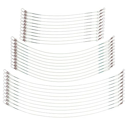 Yardwe 60pcs Fishing Wire Leader: Bite-Proof Steel Fishing Line - High Strength Leader Line Tackle for Saltwater and Freshwater - Portable Wire Trace Kit 15/20/25cm