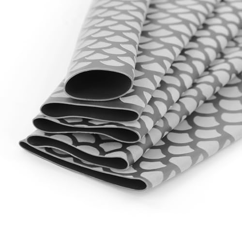 Fishing Rod Handle Wrap(Dia: 19/32", 15mm), Fish Scale Pattern Heat Shrink Wrap Grip Tape, Non-Slip, Insulated Abrasion Sleeve Shrink Tube for Fishing Rod Grip, Rod Shrink Tube, 39" (Gray) - color: Gray, size: Diamter:15mm"(19/32 inch)