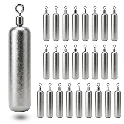Drop Shot Fishing Weights with Rolling Swivel Streamlined Lead Fishing Sinkers for Freshwater Saltwater Catfish Bass Casting Fishing and Bottom Fishing Rigs - size: 1/4oz-25pcs-pencil1