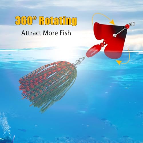 6PCS Bass Spinner Baits Buzz Bait Hard Metal Fishing Jigs for Bass Trout Pike Salmon Multi-Color Spoon Spinner Bait Saltwater Freshwater - color: B - 6PCS