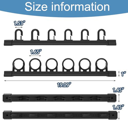 Aventik Fishing Rod Holder for Garage, Ceiling, Wall Mounted Fishing Rod Rack 6 Fishing Pole Storage Vertical/Horizontal Garage Slide Fishing Pole Rack(2 Pack) - style: 2 pack Black