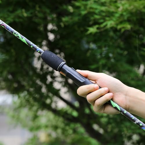 Sougayilang Fishing Rod, 2-Piece Graphite Composite Blank/Fiber Glass Spinning & Casting Rod with EVA Grip, Smooth Transition Fishing Pole - size: 6'0", style: Fiber Glass - Spinning Rod