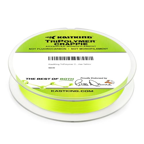 KastKing TriPolymer Crappie Advanced Monofilament Fishing Line, Higher Strength, Super Smooth, Low Light Refraction, Tri-Extrusion Advanced Mono Fishing line, Highly Abrasion Resistant - color: SUNRISE YELLOW, size: 10LB-0.0087in-300Yds