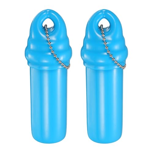 uxcell Floating Keychain, Float Key Ring Holder with Waterproof Container, Float Key Pendant for Fishing - color: Sky Blue
