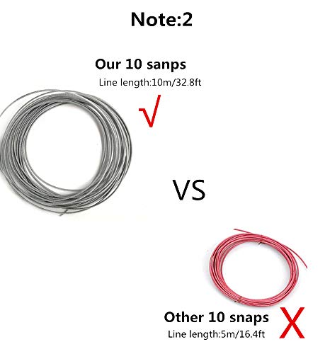 5 in 1 Stainless Steel Fishing Stringer Live Fish Lock,Steel Ropes Large Fish Lock w/Float and Plastic Handle,5 Snaps / 10 Snaps Available - color: 10 Snaps