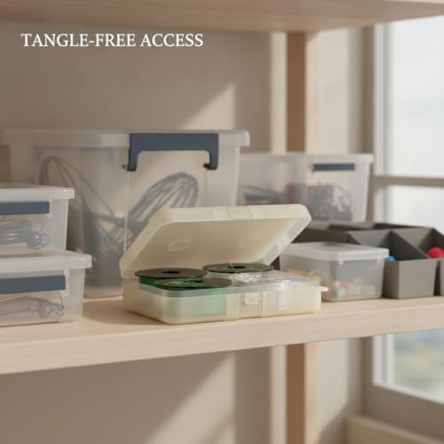Rigid Fishing Line Spool Organizer Box, Crush-Resistant PP Plastic Storage Container for Fishing Lines, Compact Tackle Bag Accessory