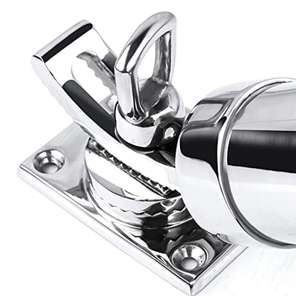 Deck Mount Fishing Rod Holder, Marine Grade Stainless Steel Adjustable Fishing Rod Holders, Support for Marine Boat Yacht - color: Silver 2 x 8201SA