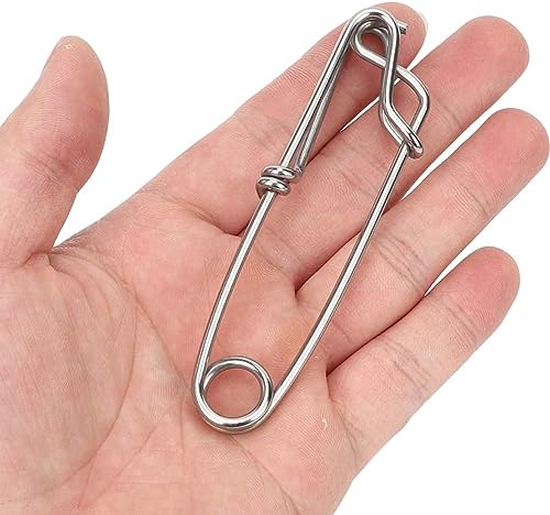 Dilwe Longline Snap Clip, 10Pcs 2.6X100mm Stainless Steel Long line Snap Clips Suitable for Long Line Fishing, Floats, Sharking, Tuna Fishing, Crabbing, Shrimping, etc