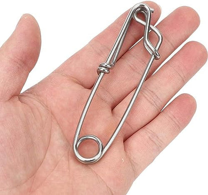 Dilwe Longline Snap Clip, 10Pcs 2.6X100mm Stainless Steel Long line Snap Clips Suitable for Long Line Fishing, Floats, Sharking, Tuna Fishing, Crabbing, Shrimping, etc