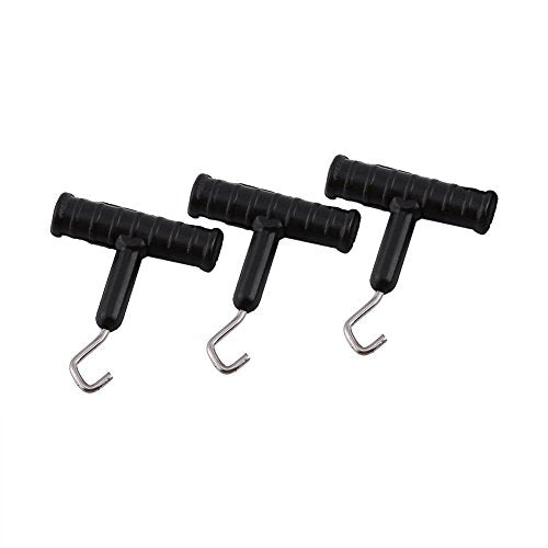 3 Pieces Knot Puller Fishing Lure Rig Tool Accessories Outdoor Fishing (Black) - color: Black
