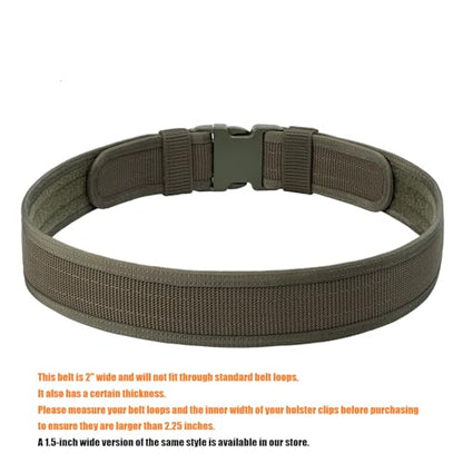 Security EMS EMT Firefighters Work Belt 2" Wide Camping Hiking Utility Tool Belt Airsoft Paintball Gear Holster Belt - color: Green(2 Inch Width), size: Large