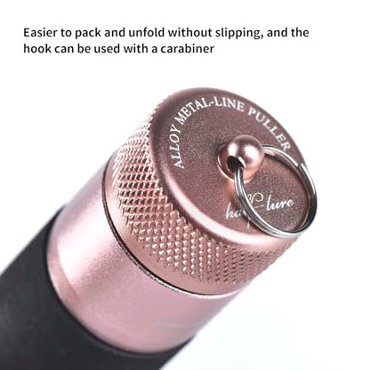 Fishing Line Bobbin Knotter Knot Puller Tool，Fishing FG GT Knot Puller Tool Assist, Fishing Knot Tying Tool, PE Fishing Line Spooling Pull Drag Tool, Tension Line Dragger for Saltwater - color: Rose Gold