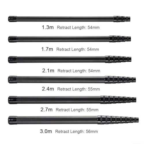 Carbon Fiber Telescoping Fishing Landing Net with Collapsible Pole and Lightweight Folding Frame, 33lb Load Bearing 2.4m Length - color: 2.4m